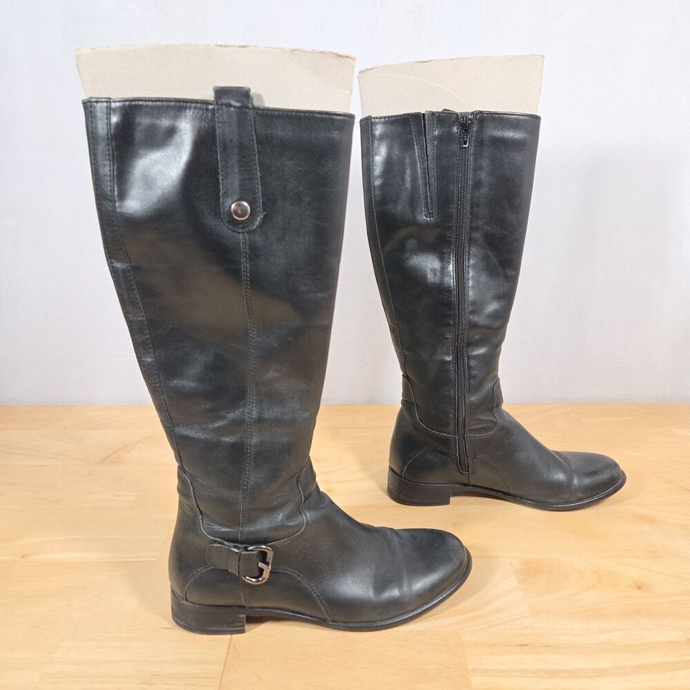 La Canadienne Stefanie Leather Boots Women’s Sz 8.5 Black Knee High Riding